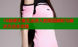 18禁漫天堂无法进入的原因解析与解决方法全攻略
